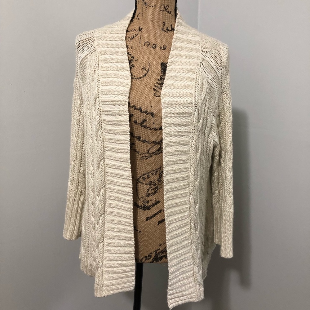 SOLD{Chico’s} Shimmer Knit Cardigan Sweater - Picture 3 of 8